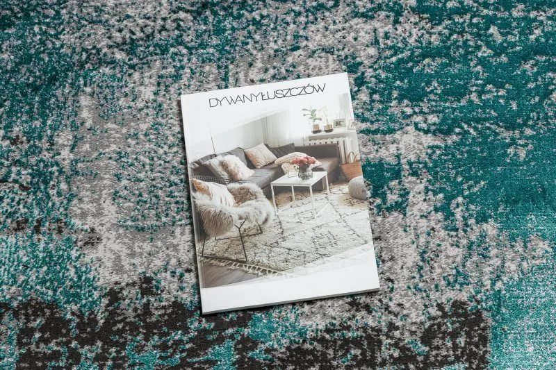 Alfombra DE LUXE moderna 570 vintage - Structural verde / antracita