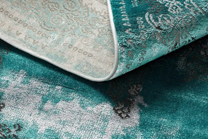 Alfombra DE LUXE moderna 6827 Abstracción, vintage - Structural verde / gris