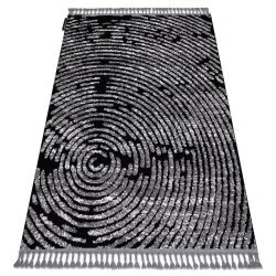 Alfombra MAROC G8499 negro / blanco Franjas Bereber Marroquí Shaggy