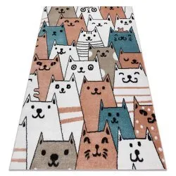 Alfombra FUN Gatti para niños, gatos animales rosado