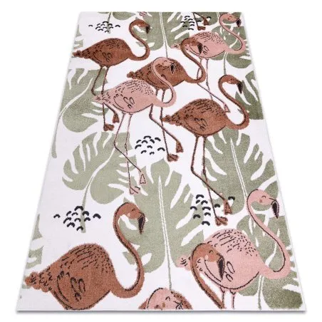 Alfombra FUN Flami para niños flamencos crema