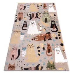 Alfombra FUN Kittens para niños, gatos beige