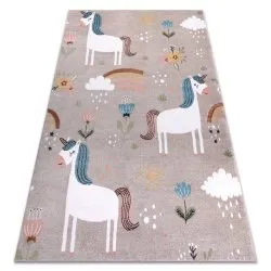 Alfombra FUN Sweety para niños, unicornio, arcoiris beige