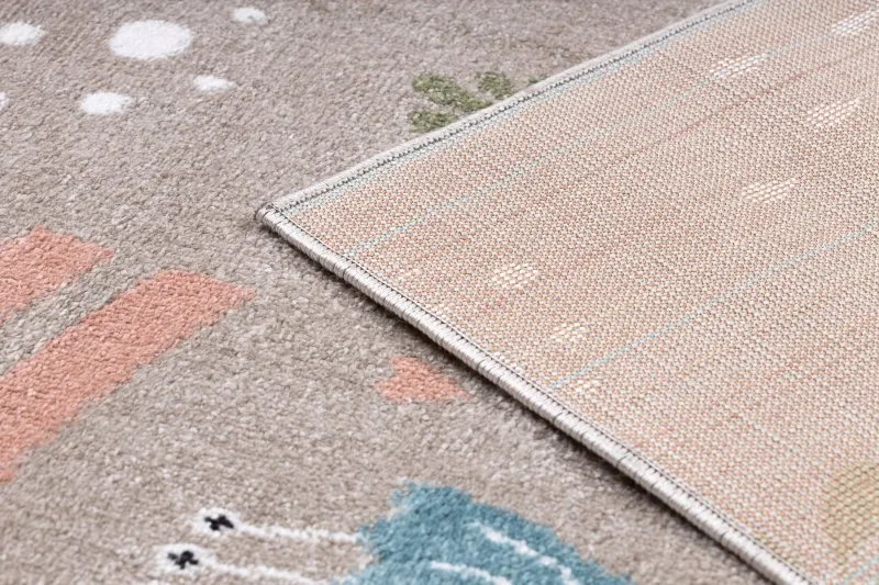 Alfombra FUN Sweety para niños, unicornio, arcoiris beige