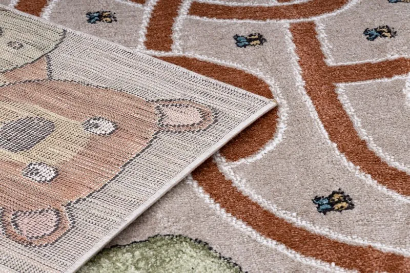 Alfombra FUN Honey para niños, oso, abejas beige