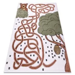 Alfombra FUN Honey para niños, oso, abejas crema