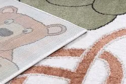 Alfombra FUN Honey para niños, oso, abejas crema