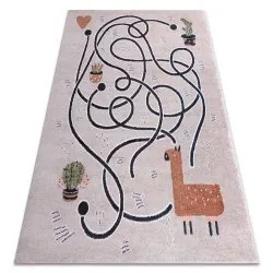 Alfombra FUN Game para niños, juego, de llama beige