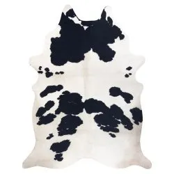 Alfombra Cuero de vaca artificial, Vaca G5069-1 blanco Cuero negro