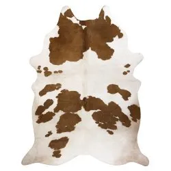 Alfombra Cuero de vaca artificial, Vaca G5069-2 blanco Cuero marrón