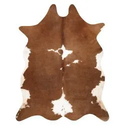 Alfombra Cuero de vaca artificial, Vaca G5070-2 marrón Cuero blanco
