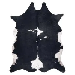 Alfombra Cuero de vaca artificial, Vaca G5070-3 negro Cuero blanco