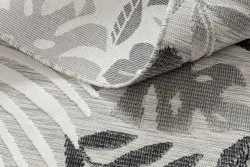 Dywan Strukturalny BOTANIC 65245 Liście Monstera płasko tkany, na balkon, taras - szary