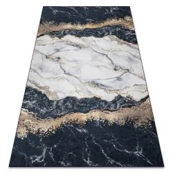 Alfombra lavable ANDRE 1124 Mármol antideslizante - negro