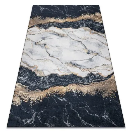Alfombra lavable ANDRE 1124 Mármol antideslizante - negro