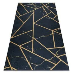 Alfombra lavable ANDRE 1222 Mármol, geométrico antideslizante - negro