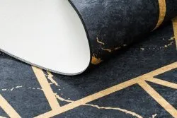 Alfombra lavable ANDRE 1222 Mármol, geométrico antideslizante - negro
