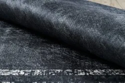 Alfombra lavable ANDRE 1486 Marco vintage antideslizante - negro / blanco