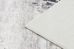 Alfombra lavable ANDRE 1187 Ornamento, vintage antideslizante - negro / blanco