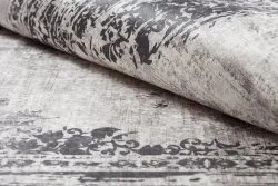 Alfombra lavable ANDRE 1187 Ornamento, vintage antideslizante - negro / blanco