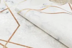 Dywan do prania ANDRE 1220 Marmur, geometryczny antypoślizgowy - biały