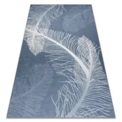 Alfombra lavable ANDRE 1148 Plumas, antideslizante - azul