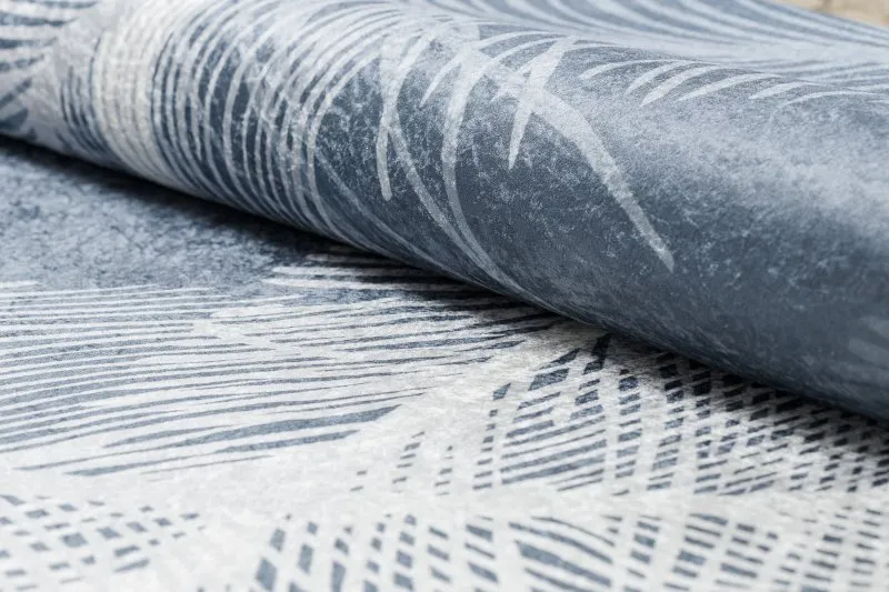 Alfombra lavable ANDRE 1148 Plumas, antideslizante - azul