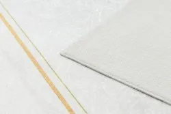 Alfombra lavable ANDRE 1150 Hojas de monstera, cubo antideslizante - blanco / oro