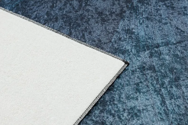 Alfombra lavable ANDRE 1170 Hojas, geométrico antideslizante - azul