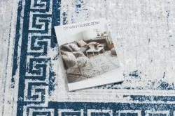 Alfombra lavable ANDRE 1213 Griego vintage antideslizante - blanco / azul