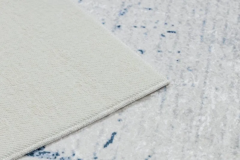 Alfombra lavable ANDRE 1213 Griego vintage antideslizante - blanco / azul