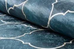 Alfombra lavable ANDRE 1181 Espaldera marroquí antideslizante - azul
