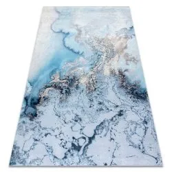 Alfombra lavable ANDRE 2248 Mármol, antideslizante - azul