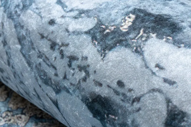 Alfombra lavable ANDRE 2248 Mármol, antideslizante - azul