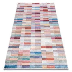 Alfombra lavable ANDRE 2295 Rayas antideslizante - rosado / azul