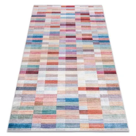 Alfombra lavable ANDRE 2295 Rayas antideslizante - rosado / azul