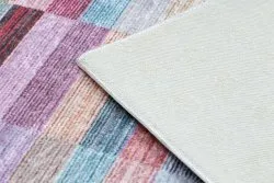 Alfombra lavable ANDRE 2295 Rayas antideslizante - rosado / azul