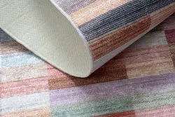 Alfombra lavable ANDRE 2295 Rayas antideslizante - rosado / azul
