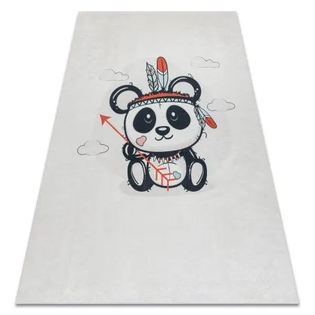 Alfombra lavable BAMBINO 1129 panda para niños antideslizante - crema