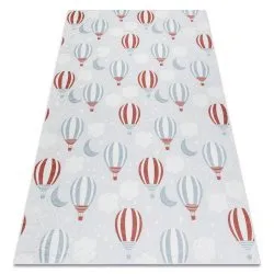 Alfombra lavable BAMBINO 1349 Globos, nubes para niños antideslizante - gris