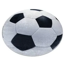 Alfombra lavable BAMBINO 2139 circulo - futbol para niños antideslizante - negro / blanco