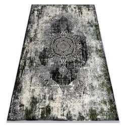Alfombra VINCI 1516 moderna Rosetón vintage - Structural marfil / verde