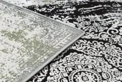 Alfombra VINCI 1516 moderna Rosetón vintage - Structural marfil / verde