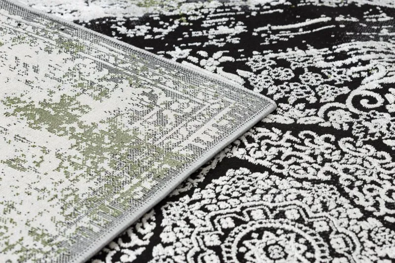 Alfombra VINCI 1516 moderna Rosetón vintage - Structural marfil / verde