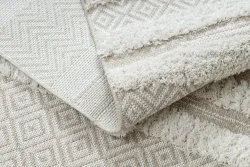 Dywan MOROC 22329 Zygzak, linie Ekologiczny, EKO SIZAL frędzle - strukturalny beż / krem