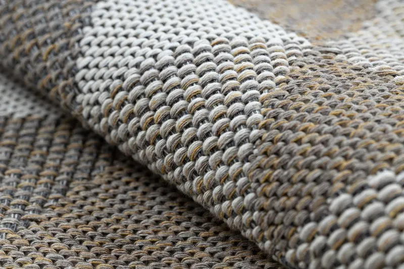 Dywan CASA Ekologiczny, EKO SIZAL Boho Trójkąty 2816 krem / taupe, z bawełny recyklingowanej