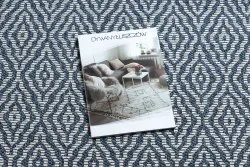 Dywan CASA Ekologiczny, EKO SIZAL Boho Romby 22084 granat / krem, z bawełny recyklingowanej