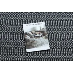 Alfombra CASA ECO sisal BOHO Ojetes 22075 negro / gris, alfombra reciclada