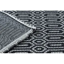 Alfombra CASA ECO sisal BOHO Ojetes 22075 negro / gris, alfombra reciclada