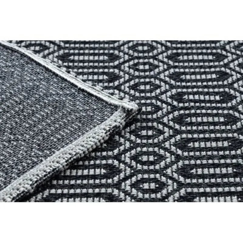Alfombra CASA ECO sisal BOHO Ojetes 22075 negro / gris, alfombra reciclada